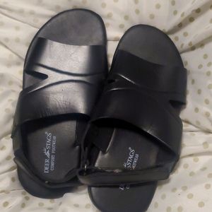 Kids shoes deer stags, black upper simulated leather, size 5m